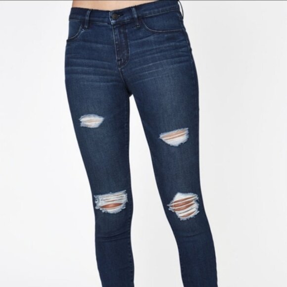 PacSun Dark Wash Ripped / Distressed Jeggings Size 26 - Picture 2 of 12